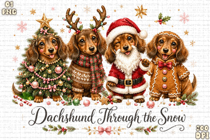 Dachshund Christmas PNG