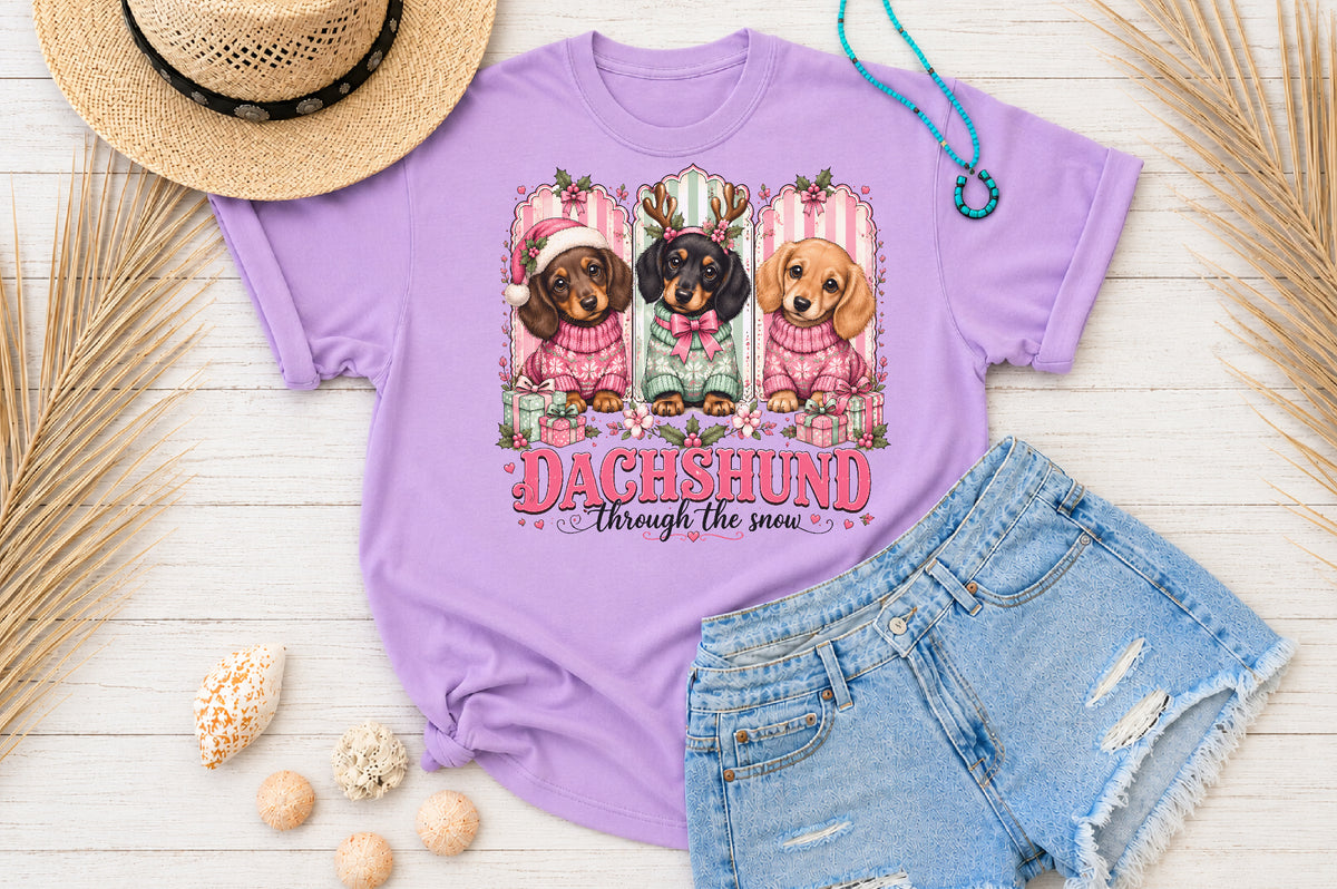 Dachshund Through The Snow Christmas PNG Cute Dogs