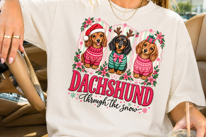 Dachshund Through The Snow Christmas PNG