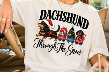 Dachshund Through The Snow Christmas PNG