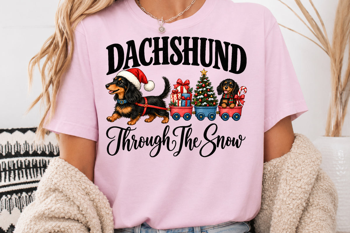 Dachshund Through The Snow Christmas PNG
