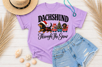 Dachshund Through The Snow Christmas PNG