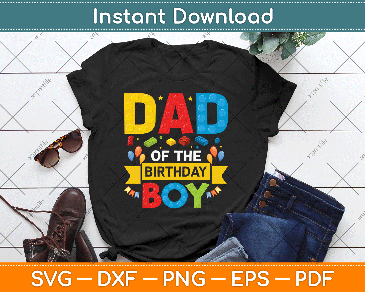 Dad Of The Birthday Boy Master Builder SVG Digital Cutting File