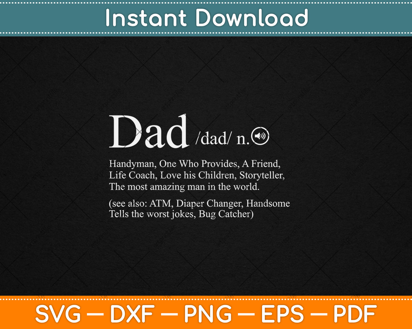Dad Definition Dad Jokes Clothing Svg Digital Cutting File