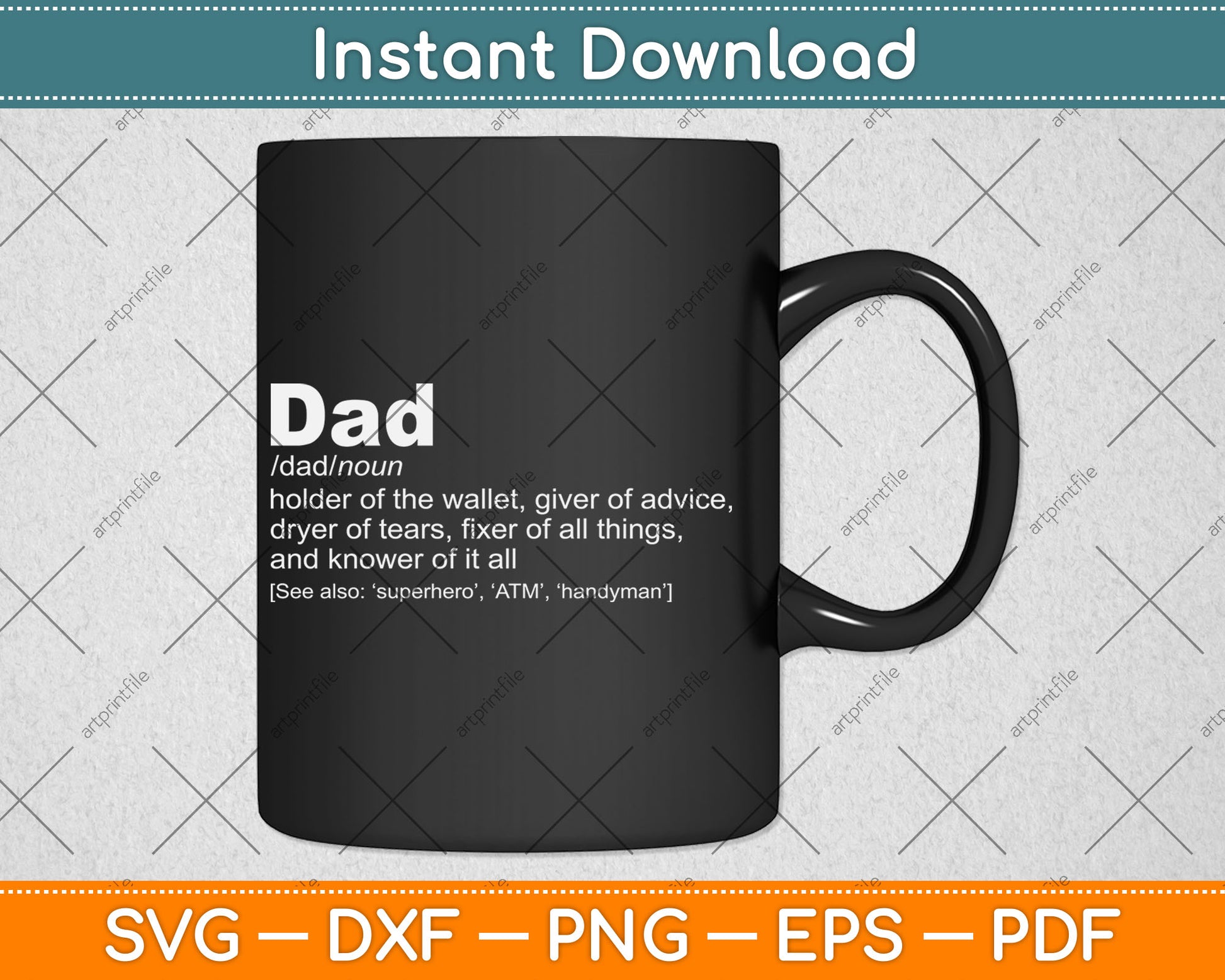 Dad Definition Fathers Day Svg Digital Cutting File