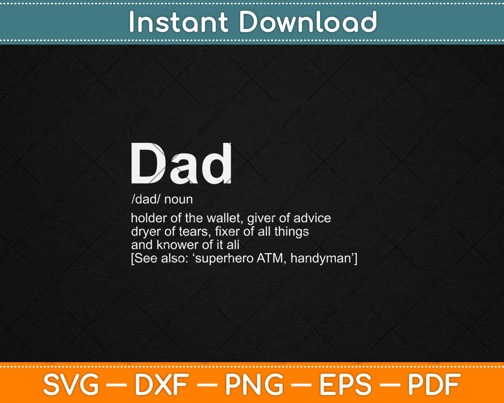 Dad Definition Fathers Day Svg Digital Cutting File