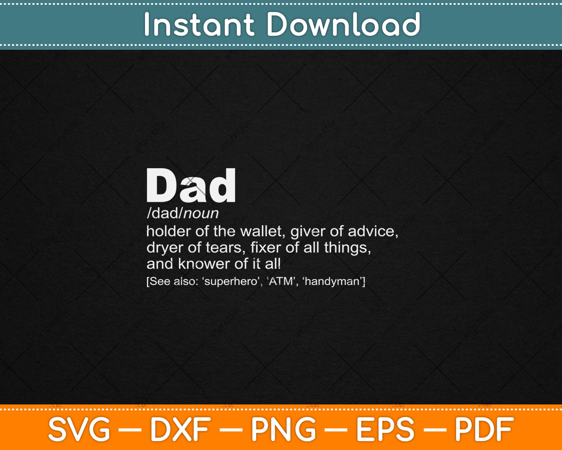 Dad Definition Fathers Day Svg Digital Cutting File