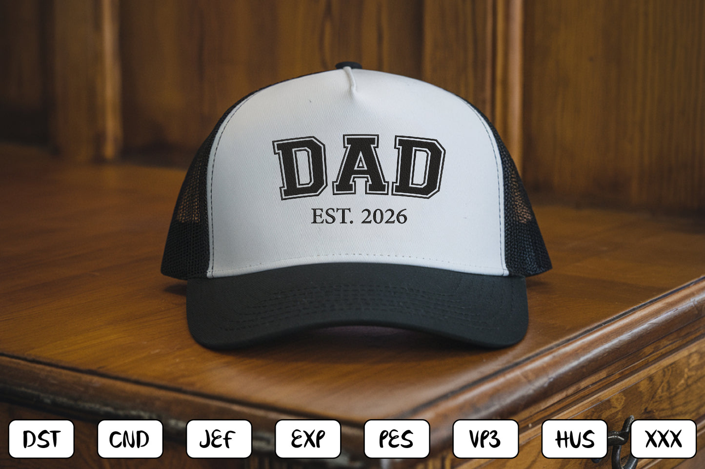 Dad EST 2026 Embroidery Design, Proud Dad Machine Embroidery Pattern, Dad Embroidery Design