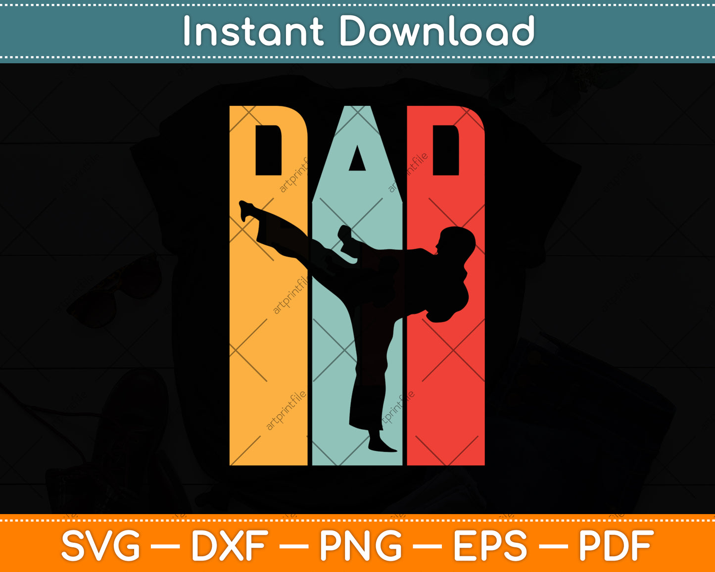 Dad Funny Vintage Taekwondo Svg Png Dxf Digital Cutting File
