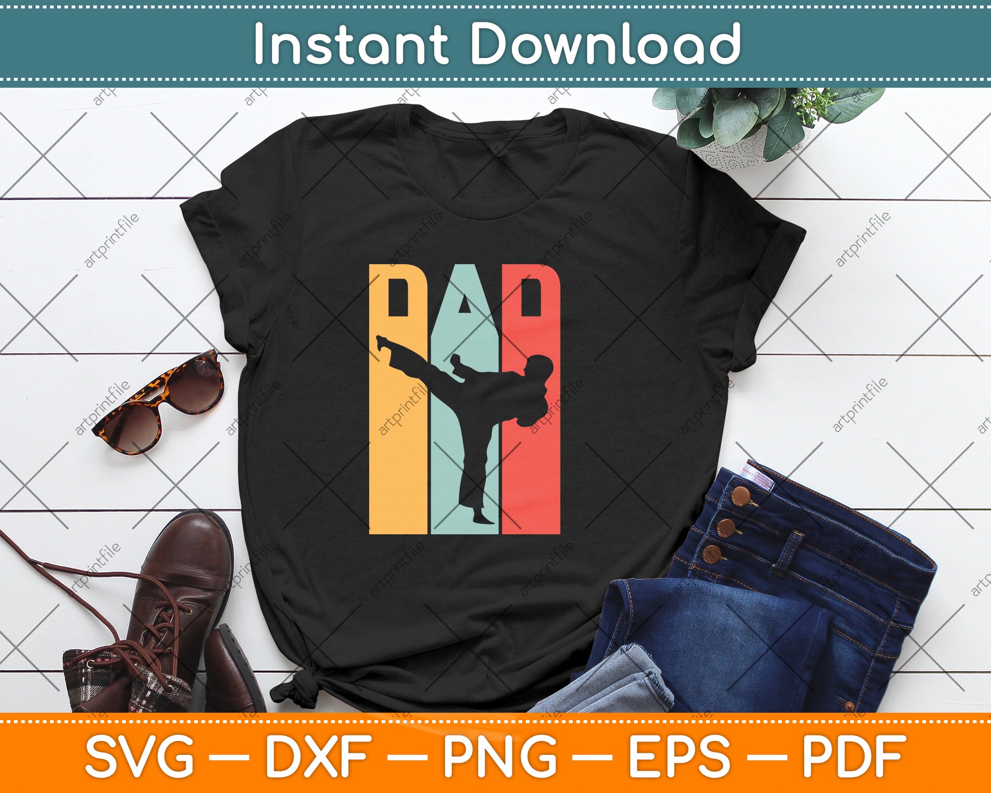 Dad Funny Vintage Taekwondo Svg Png Dxf Digital Cutting File