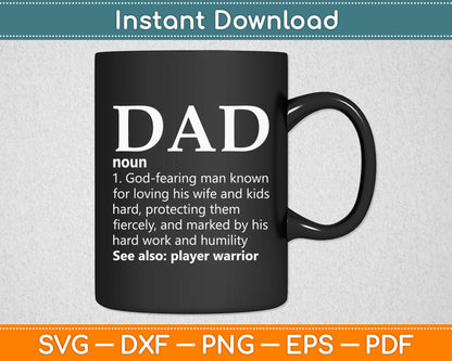 Dad God Fearing Man Prayer Warrior Svg Digital Cutting File