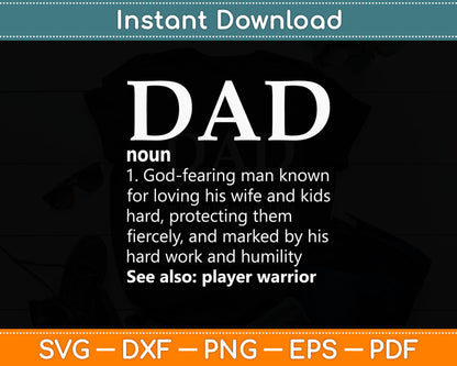 Dad God Fearing Man Prayer Warrior Svg Digital Cutting File