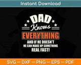 Dad Knows Everything Vintage Father's Day Svg Digital Cutting File