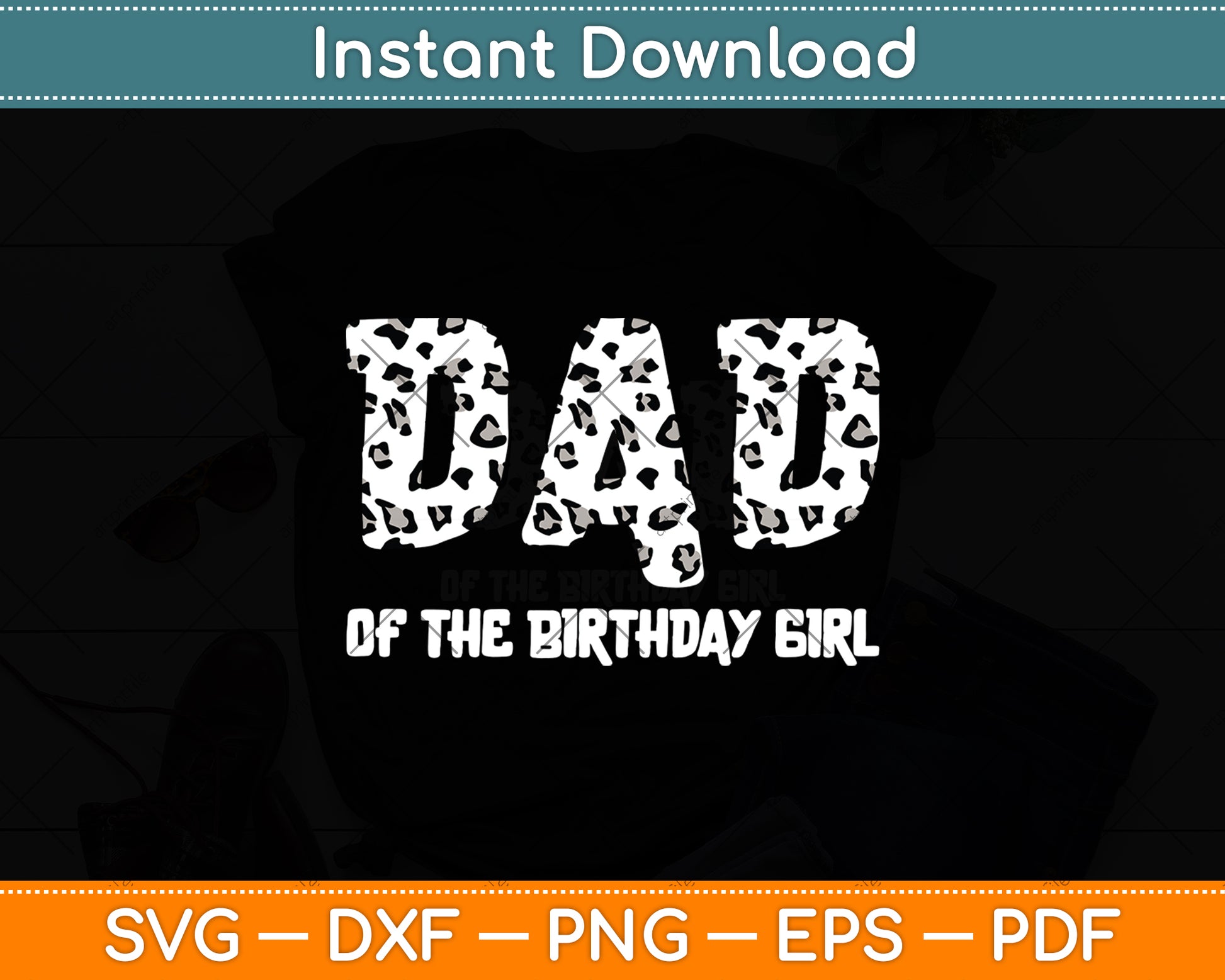 Dad of The Birthday Girl Farm Cow Daddy Papa Svg Digital Cutting File