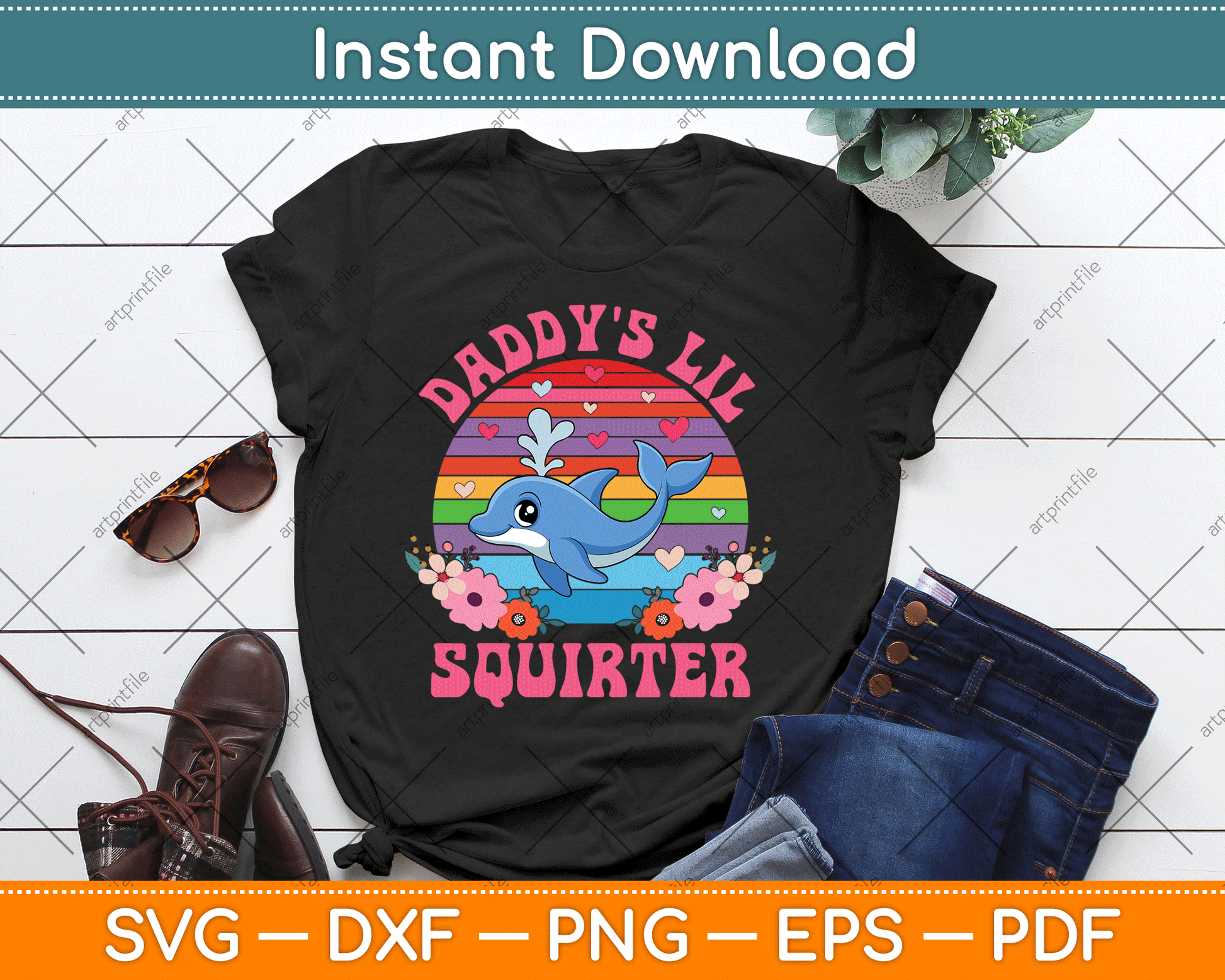 Daddy's Lil Squirter Funny Inappropriate SVG Digital Cutting File