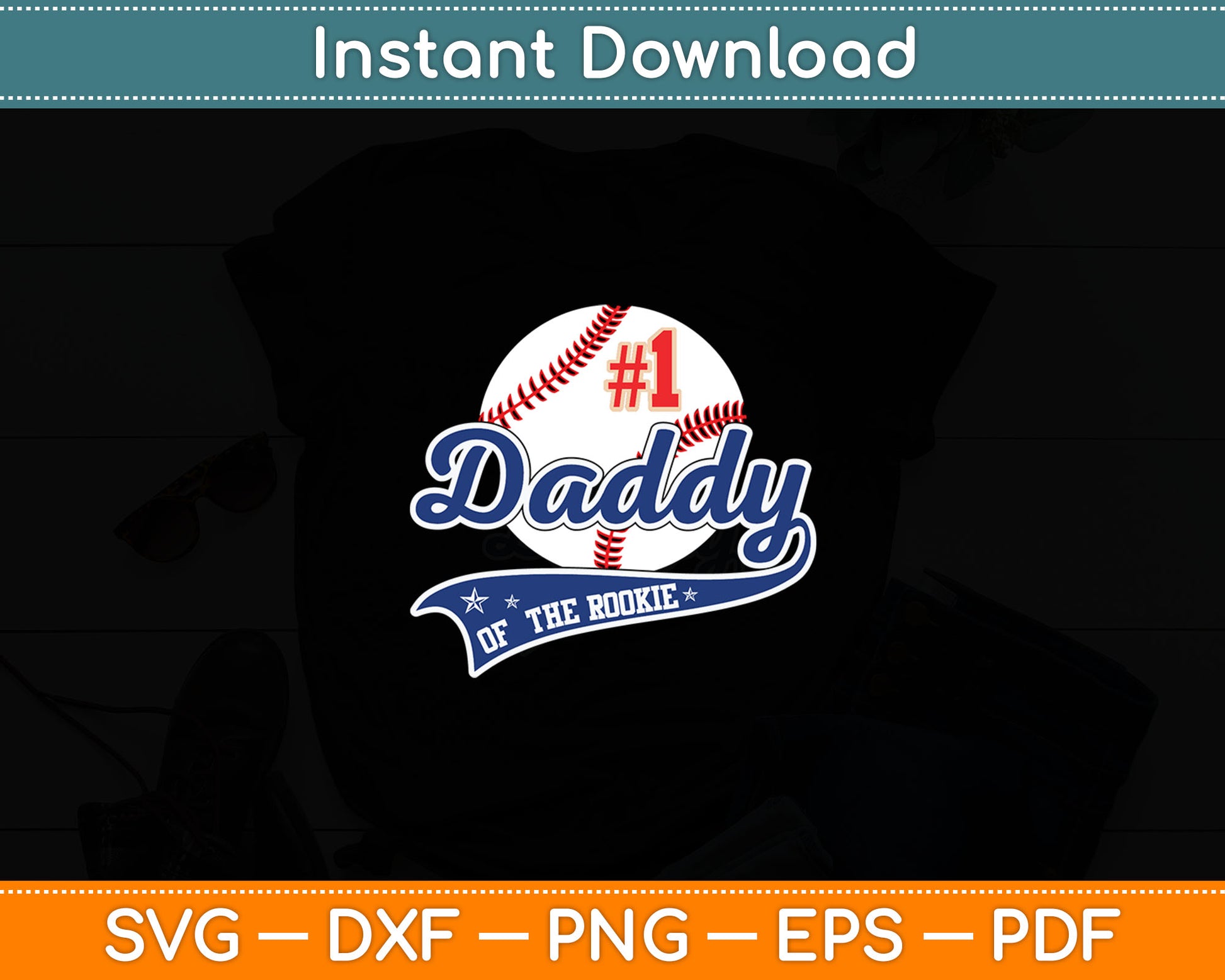 Daddy of Rookie 1st Birthday Baseball Theme Matching Party Svg Digital Cutting File