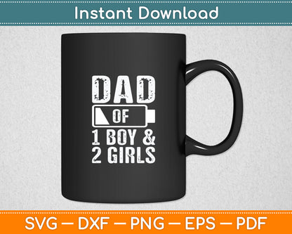 Dad of 1 Boy & 2 Girls Gifts Daddy of 3 Kids Svg Digital Cutting File