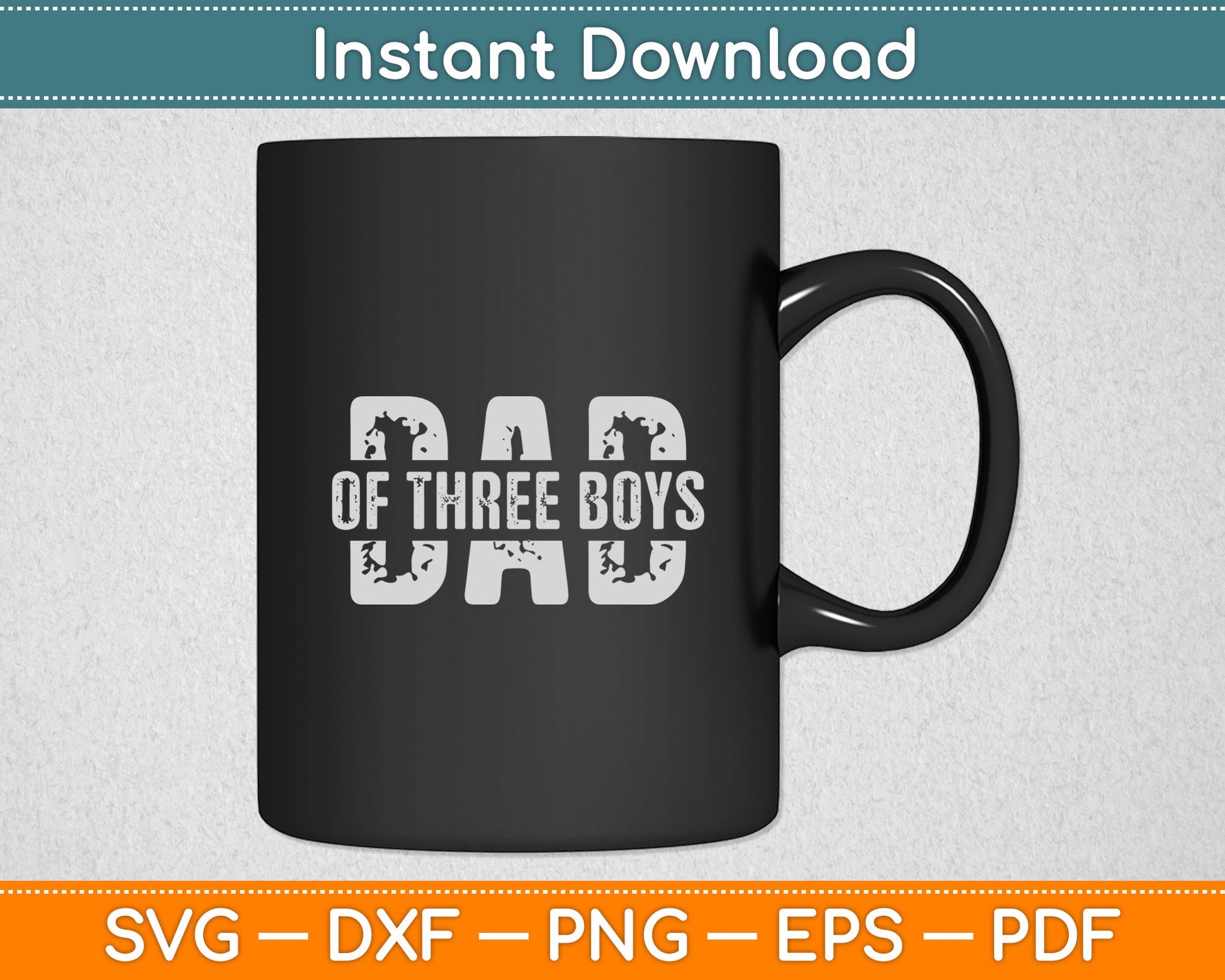 Dad of Three Boys Gifts Daddy of 3 Sons Father's Day Svg Digital Cutting File