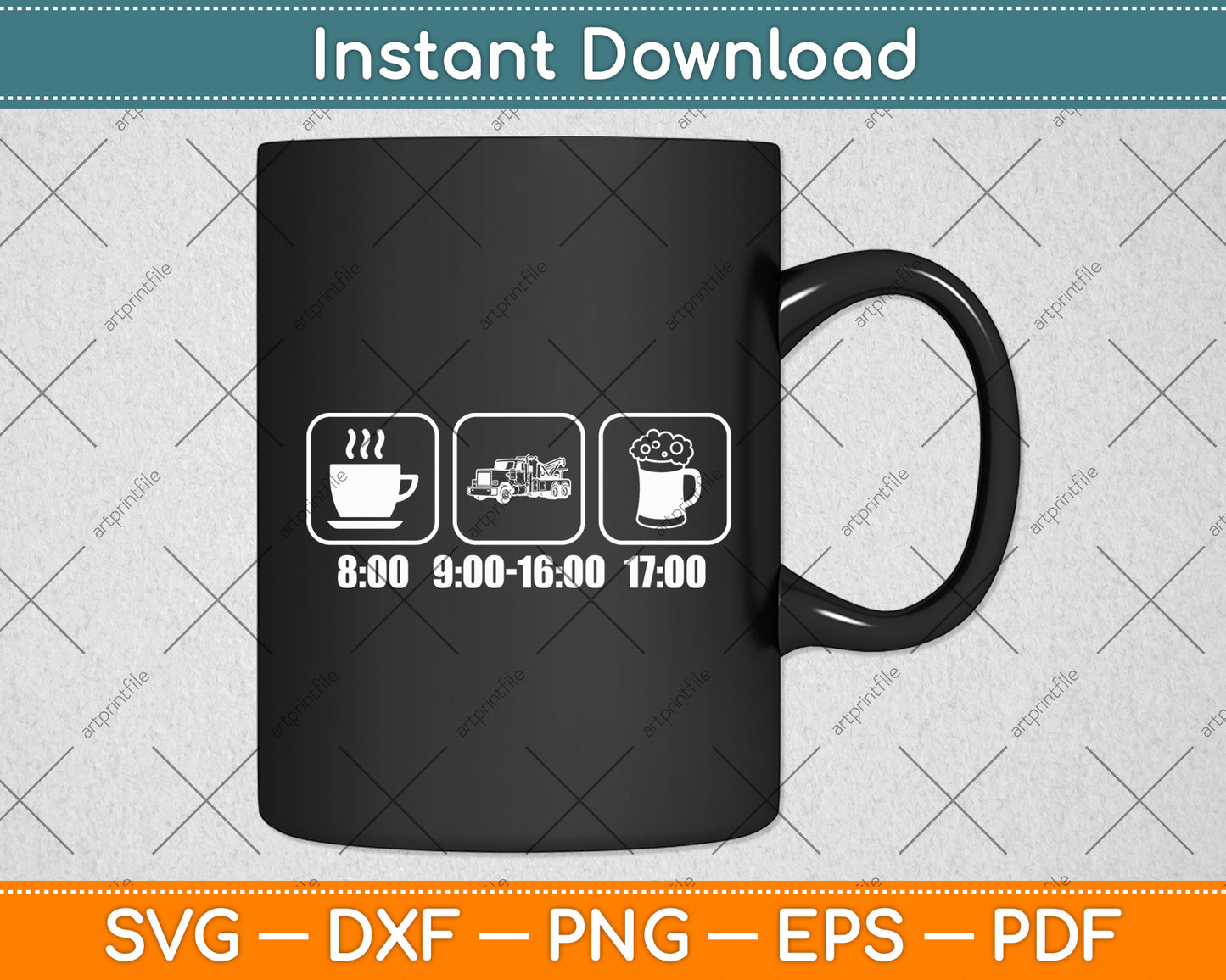 Daily Schedule Towing Tow Truck Driver Svg Digital Cutting File
