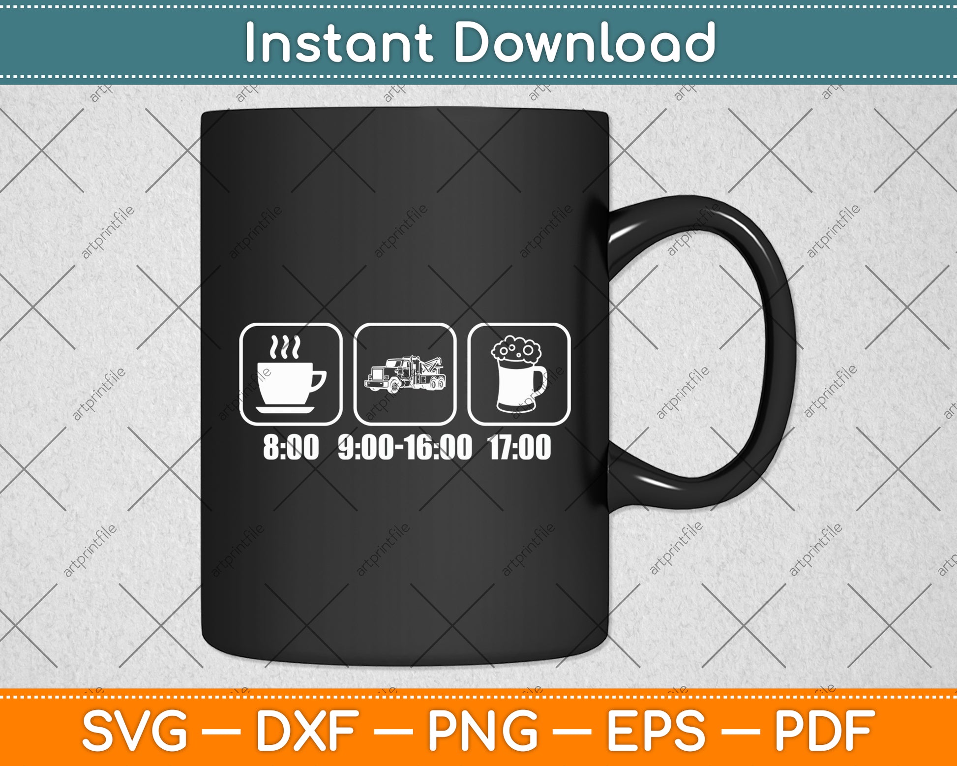 Daily Schedule Towing Tow Truck Driver Svg Digital Cutting File
