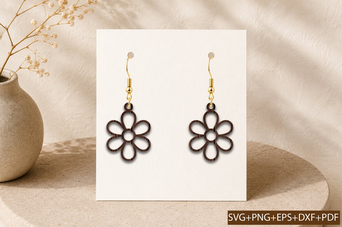Daisy Flower Earrings SVG