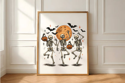 Dancing Skeletons Halloween Pumpkin PNG Clipart