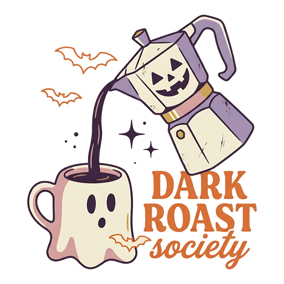 Dark Roast Society Halloween Coffee PNG