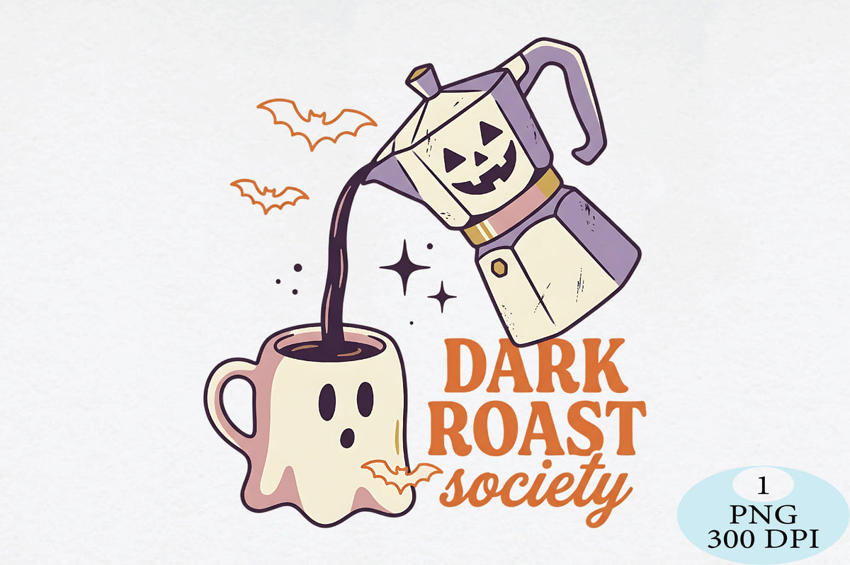 Dark Roast Society Halloween Coffee PNG