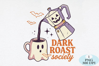 Dark Roast Society Halloween Coffee PNG