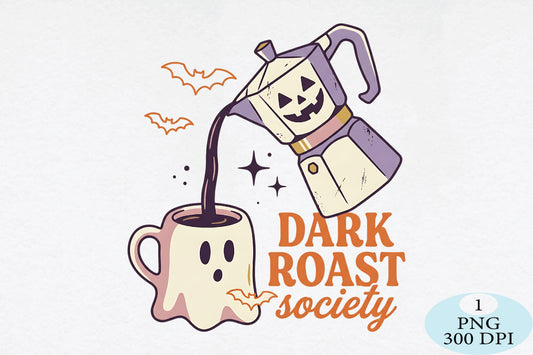 Dark Roast Society Halloween Coffee PNG