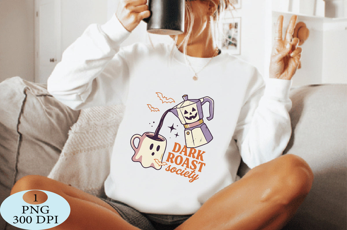 Dark Roast Society Halloween Coffee PNG
