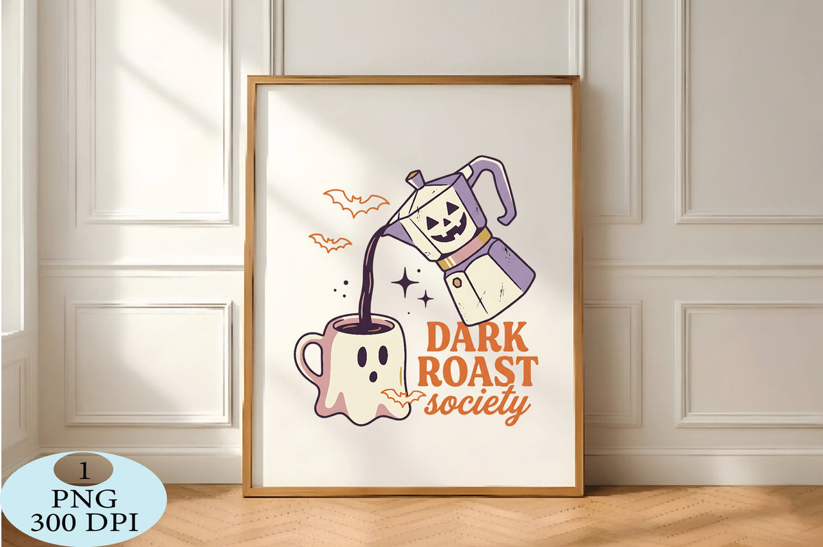 Dark Roast Society Halloween Coffee PNG