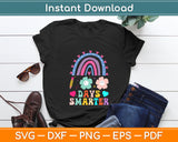 100th Day Of School Teacher 100 Days Smarter Rainbow Svg Digital Cutting File