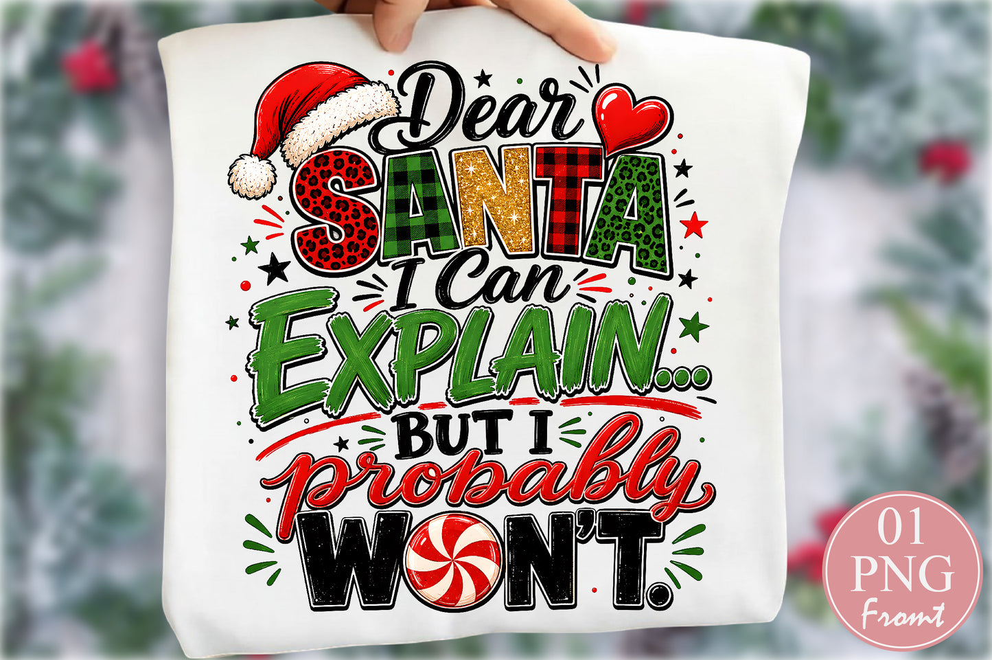 Dear Santa I Can Explain But First Wine Christmas PNG Design