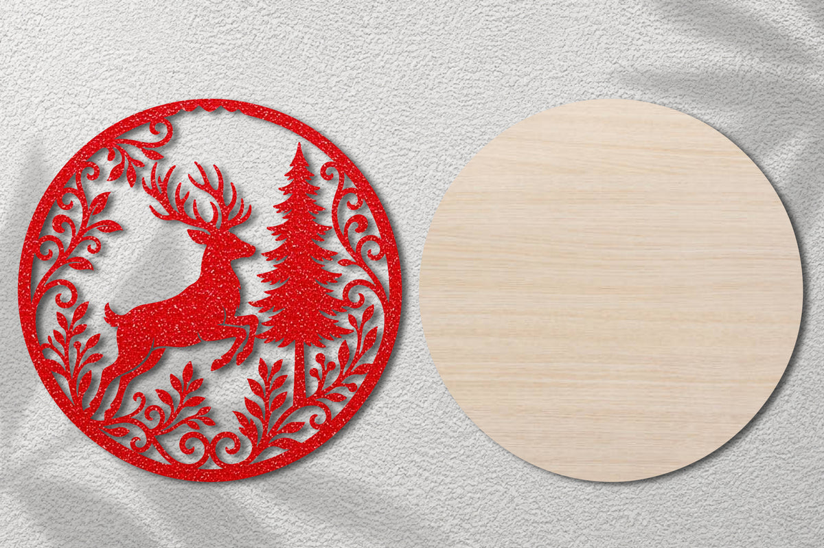 Deer Christmas Ornament Laser Cut SVG