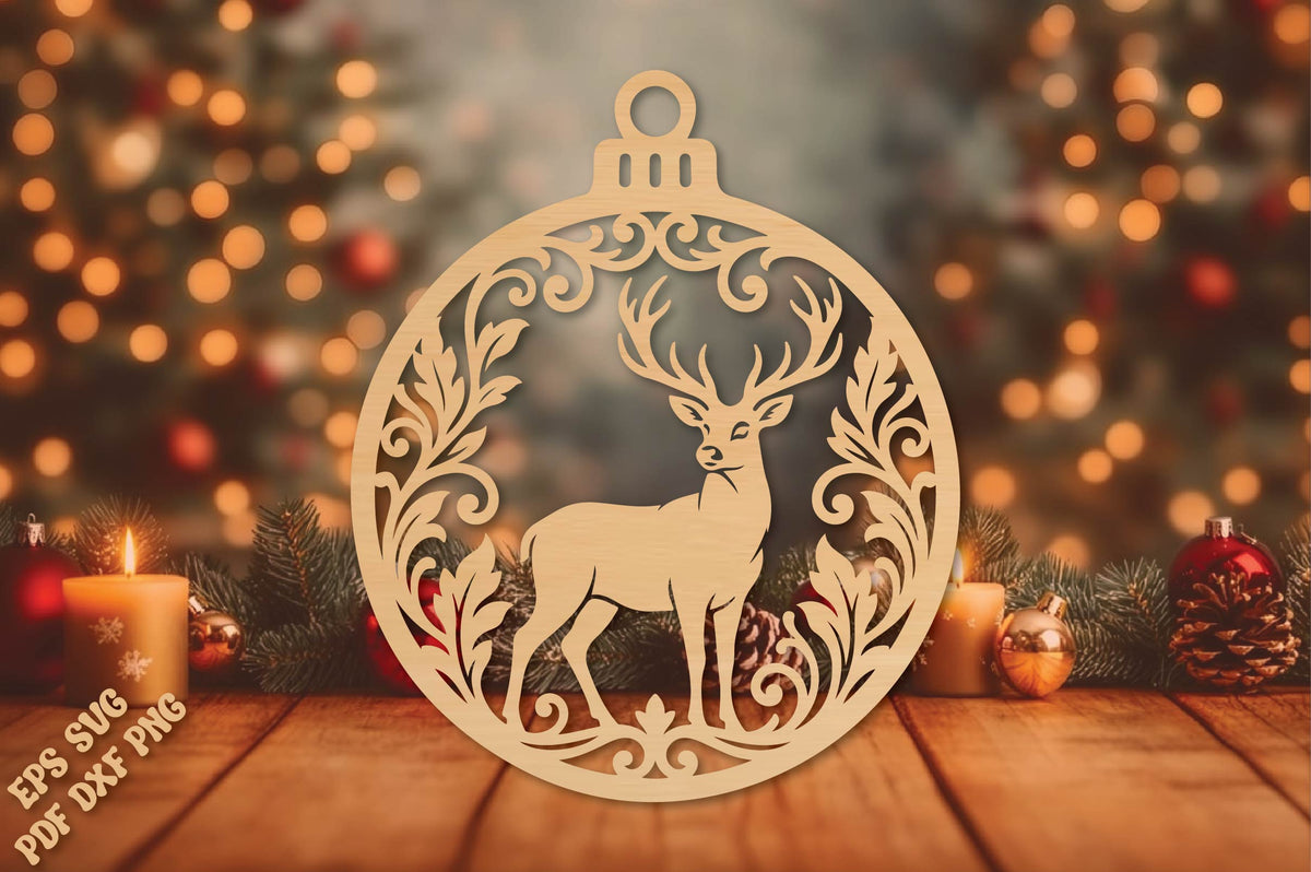 Deer Christmas Ornament SVG