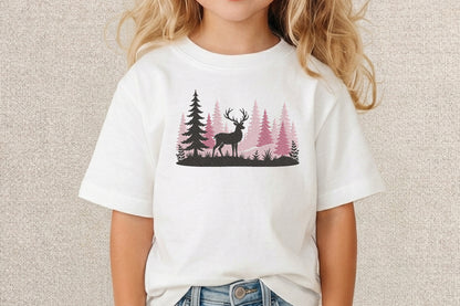 Deer Embroidery Design – Elegant Deer Machine Embroidery Pattern, Cute Woodland Animal & Nature Embroidery Design