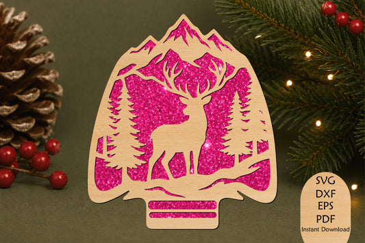 Deer Forest Arrowhead Laser Cut SVG File