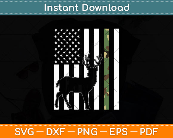 American Flag Deer Hunting Svg Digital Cutting File