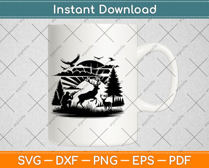 Deer Hunting Svg Design Digital Cutting File