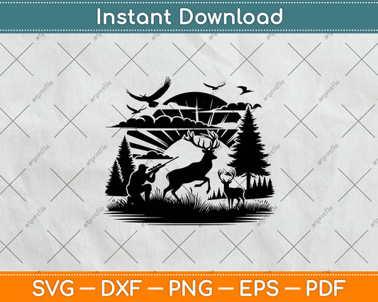 Deer Hunting Svg Design Digital Cutting File