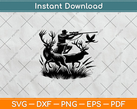 Deer Hunting, Deer Hunter, Hunting Svg Png Dxf Craft Cutting File