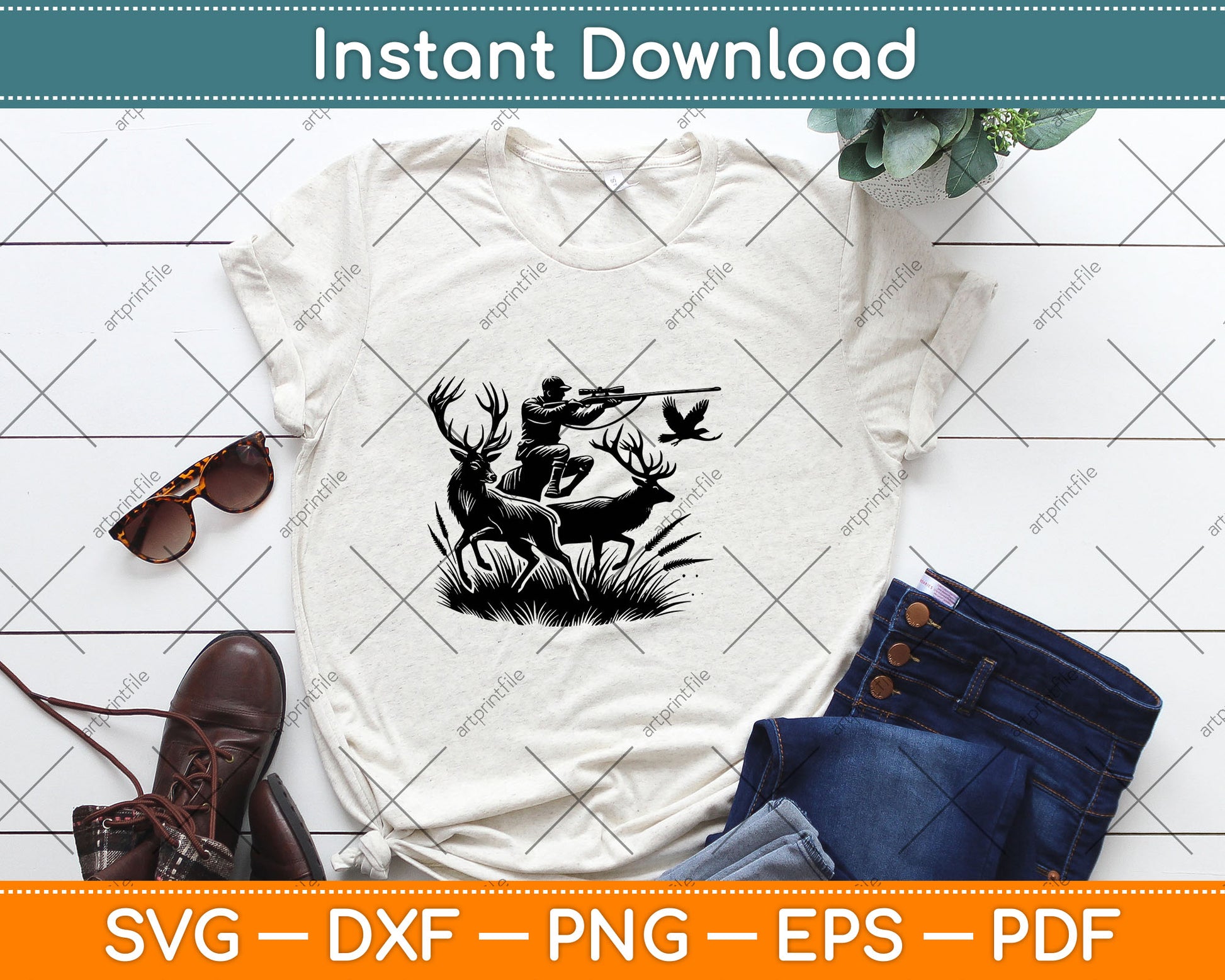 Deer Hunting, Deer Hunter, Hunting Svg Png Dxf Craft Cutting File