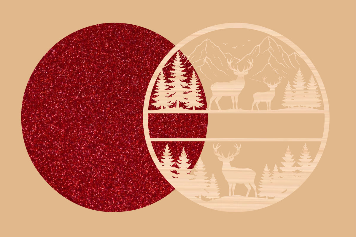 Deer Mountain Christmas SVG Laser Cut