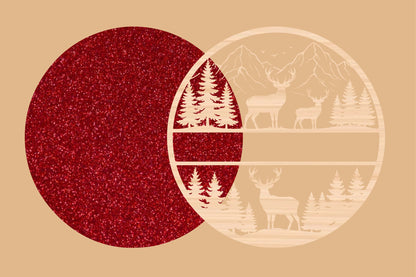 Deer Mountain Christmas SVG Laser Cut