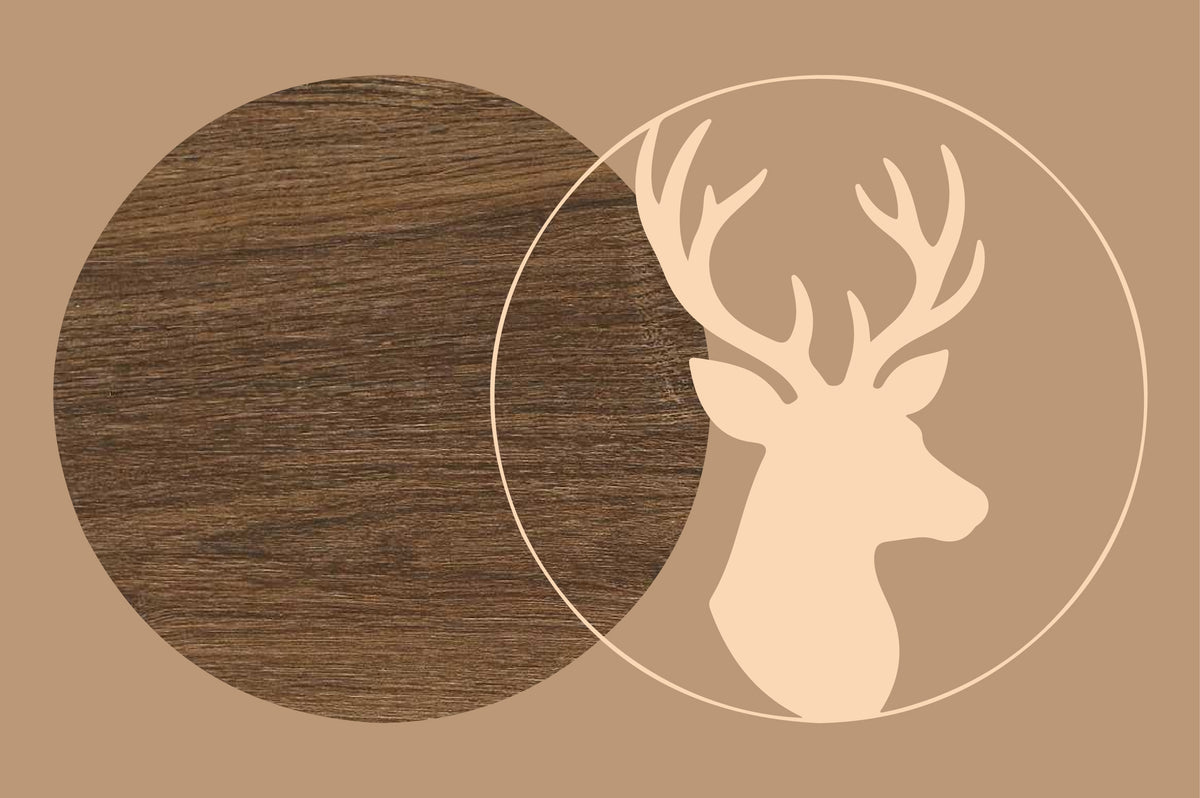 Deer Round Sign Laser Cut SVG