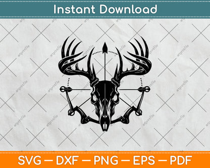 Deer Skull Bow Hunting Fathers Day Svg Png Dxf Digital Cutting File