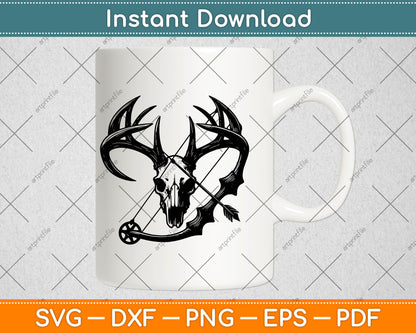 Deer Skull Bow Hunting Fathers Day Svg Digital Cutting File