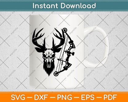 Deer Skull Bow Hunting Fathers Day Svg Digital Cut File