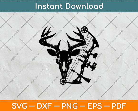 Deer Skull Bow Hunting Fathers Day Svg Digital Cutting File